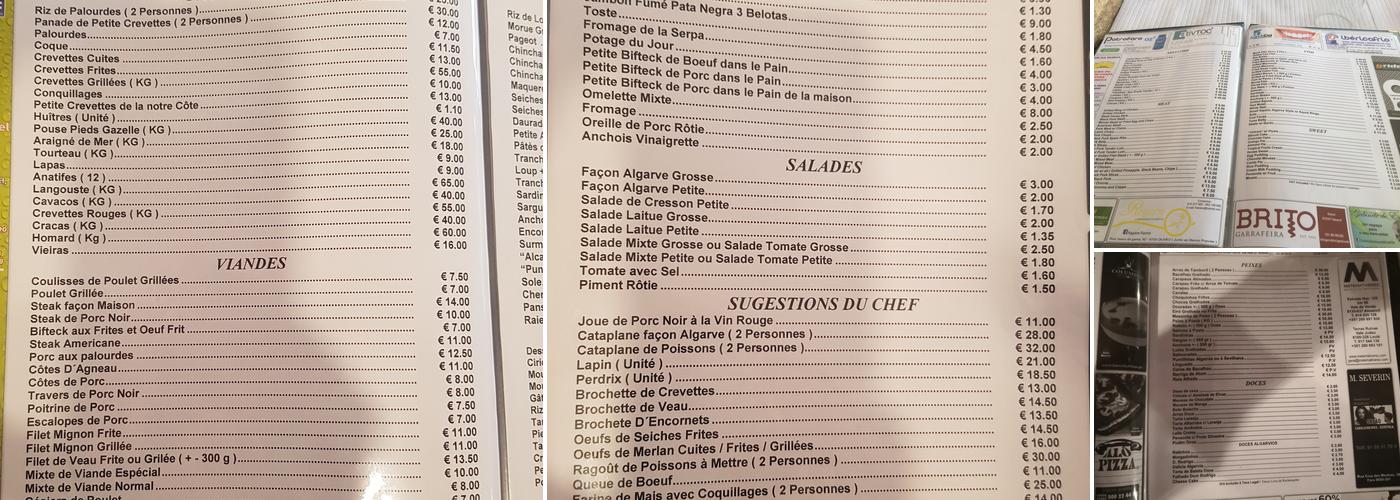 Flor do Arneiro Menu