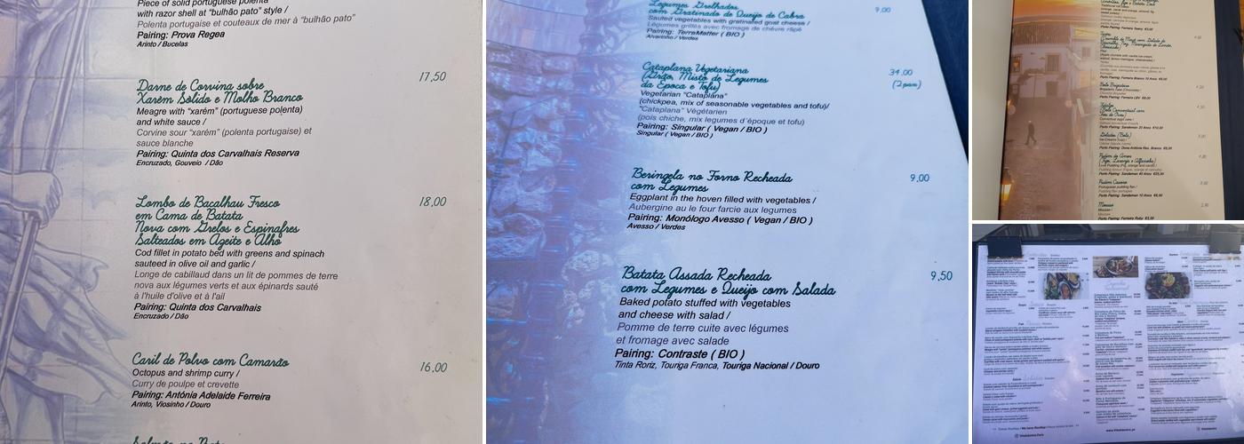 Vila Adentro Menu