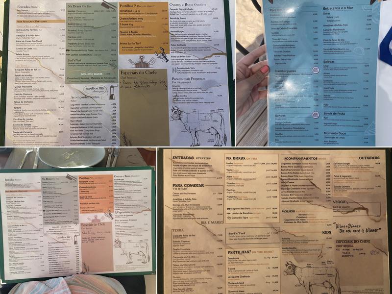 SAL'MARE Praia de Faro Menu