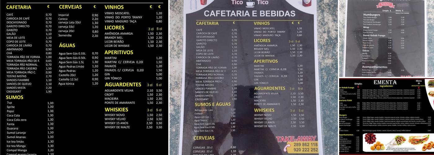 Tico Tico Humburgers & Kebab Menu