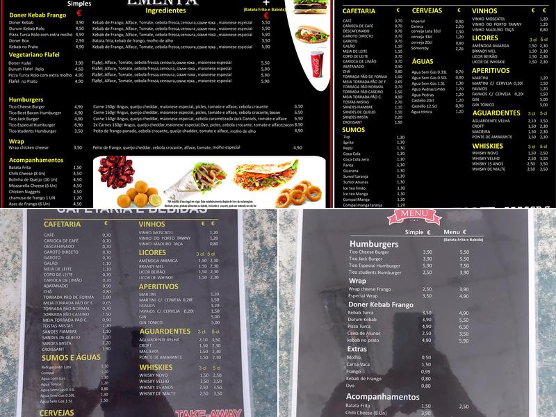 Tico Tico Humburgers & Kebab Menu