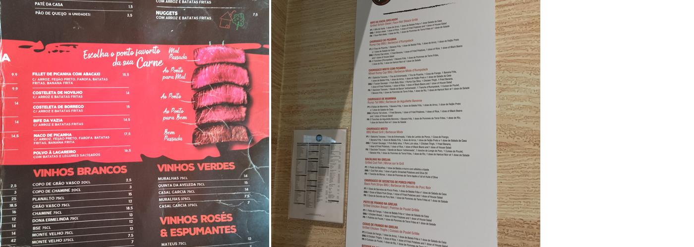 Sabores do Churrasco Menu