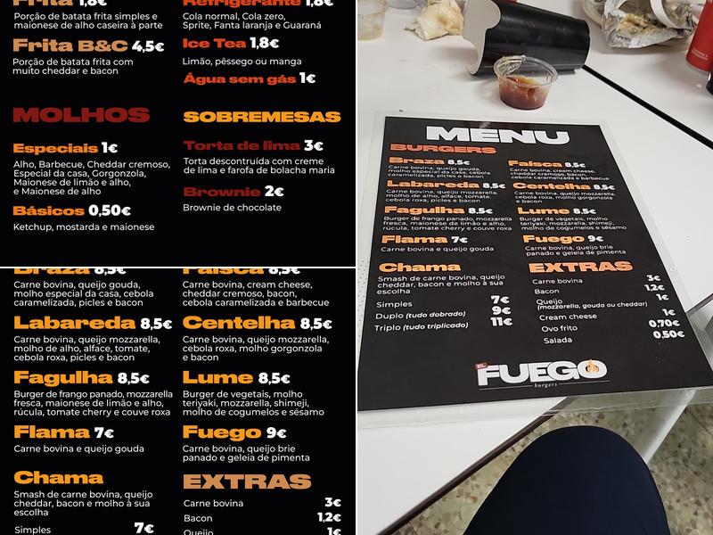 Braza Burger Menu