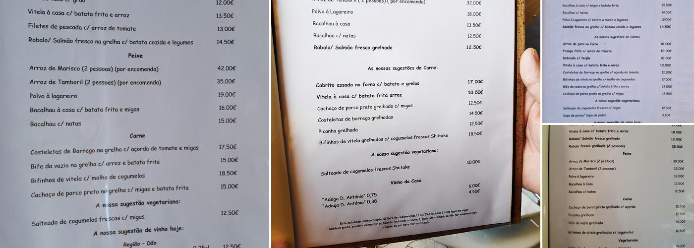 A Cabana Menu