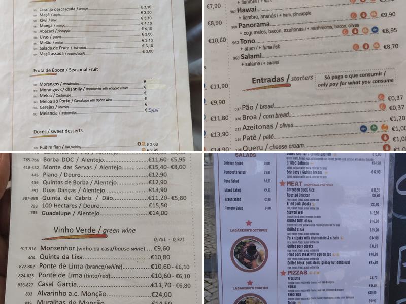 'Panorama' Restaurant Menu