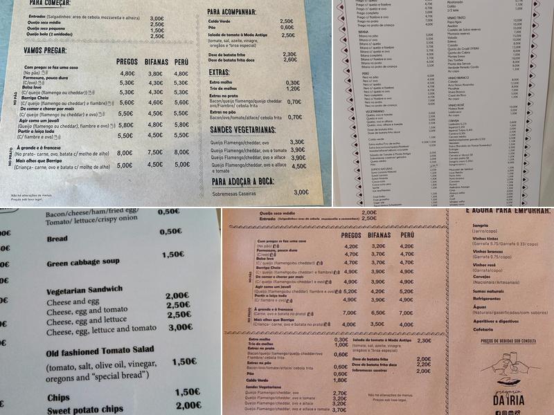 Pregaria da Iria Menu