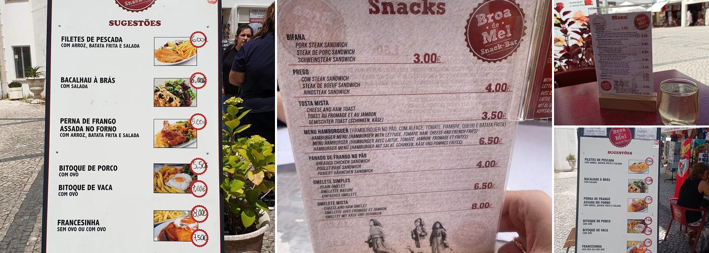 Broa de Mel Menu