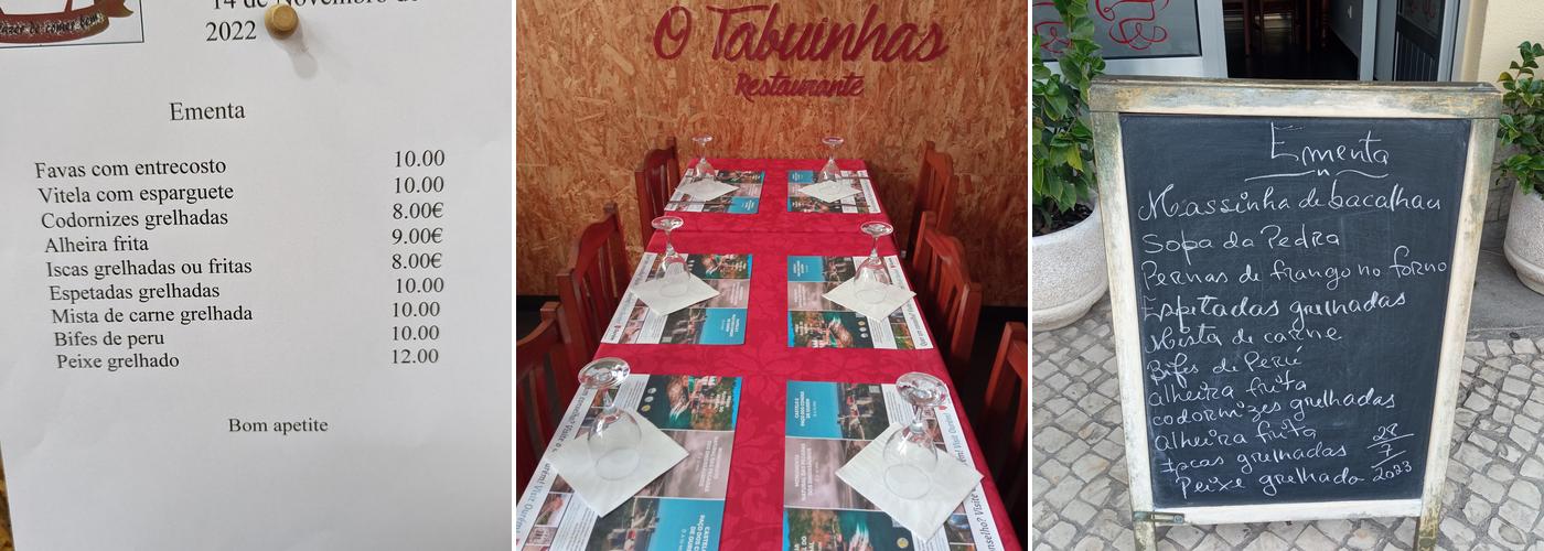 O Tabuinhas Menu
