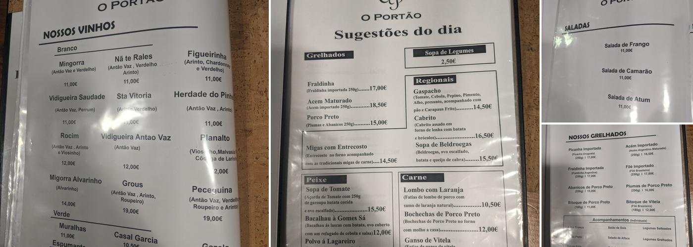 O Portão Menu