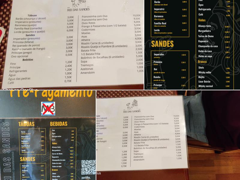 REI DAS SANDES Menu