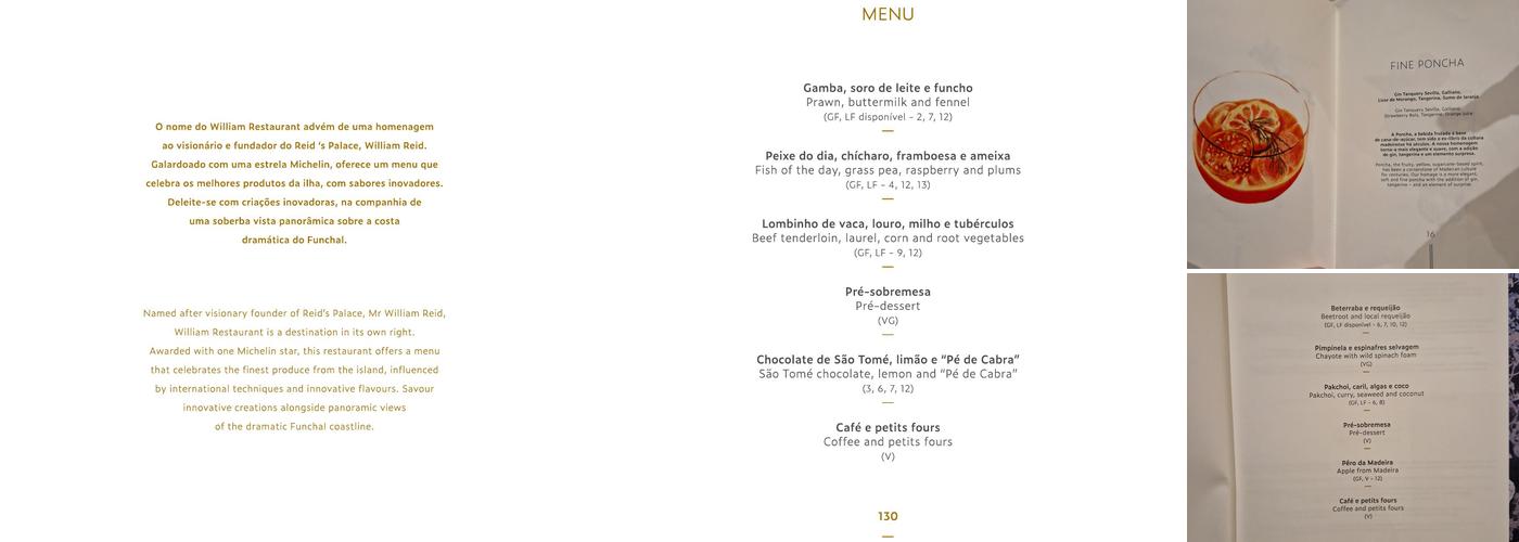 William Restaurant Menu