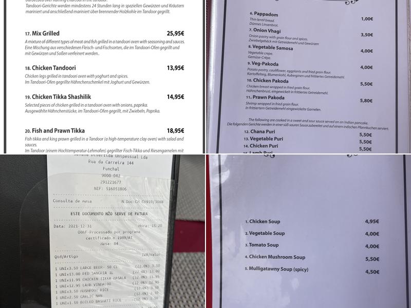 India Gate Menu