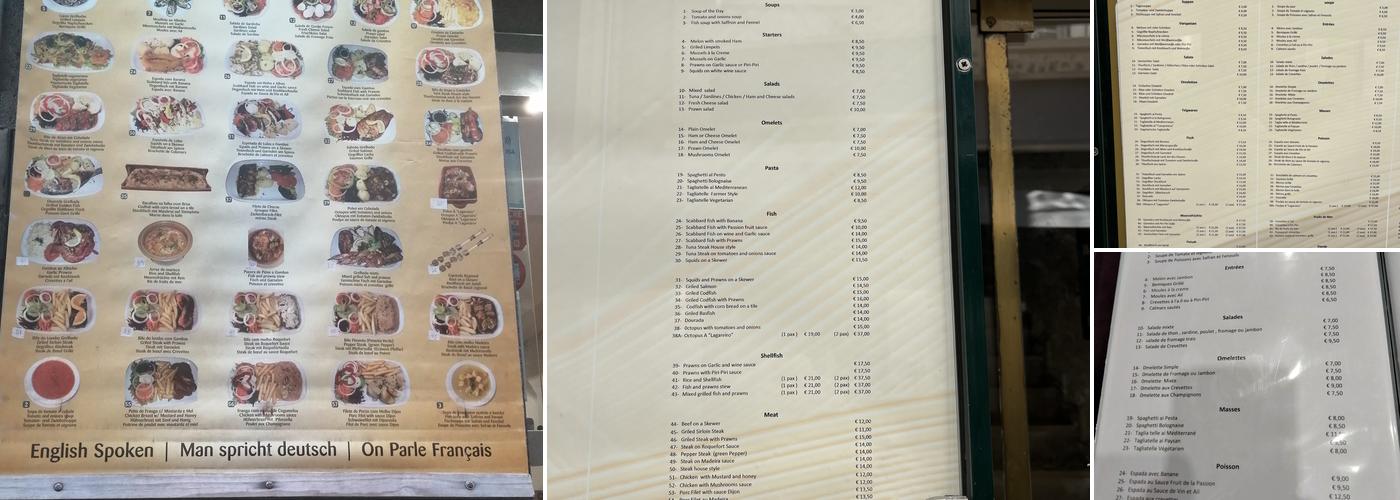 Cantinho dos Amigos Menu