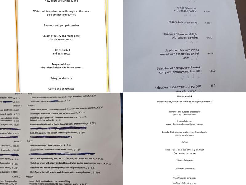 Restaurante Olives Menu