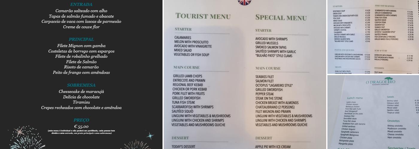 Restaurante O Dragoeiro Menu