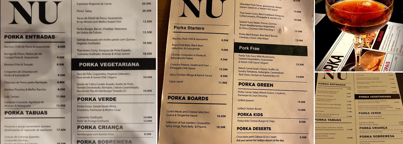 Porka Menu