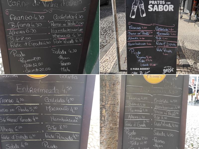 Snack Bar California Menu