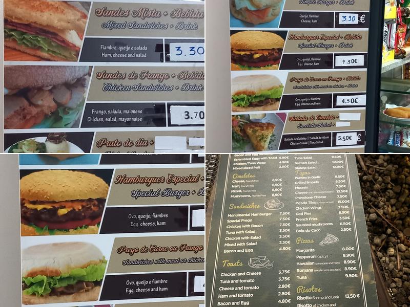 Monumental lido café bar Menu