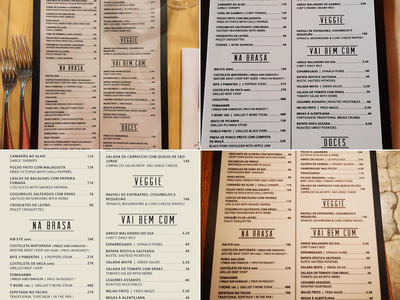 Mau Feitio Menu