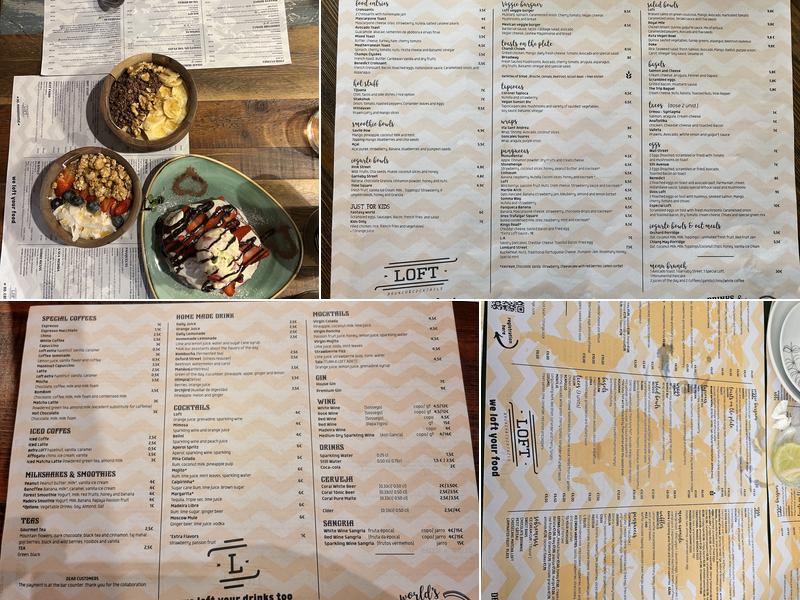 LOFT brunch & cocktail restaurant Menu