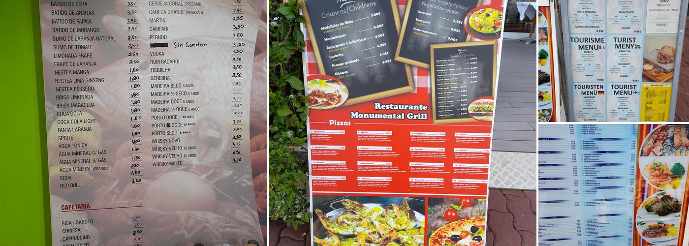 Monumental Grill Menu
