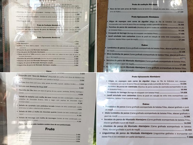 A Talha De Azeite Menu