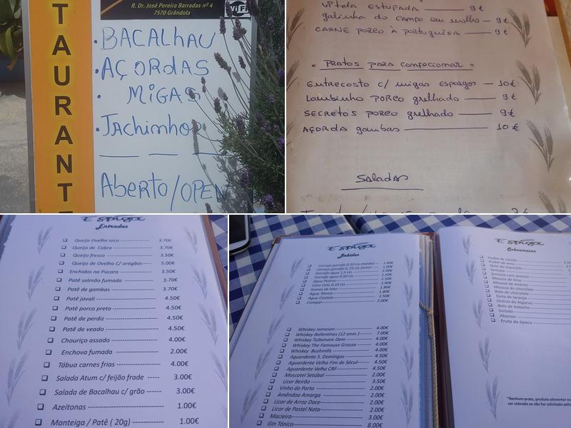 A Espiga Menu