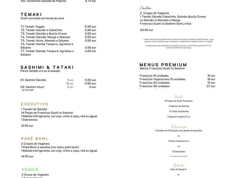 Império Sushi Menu