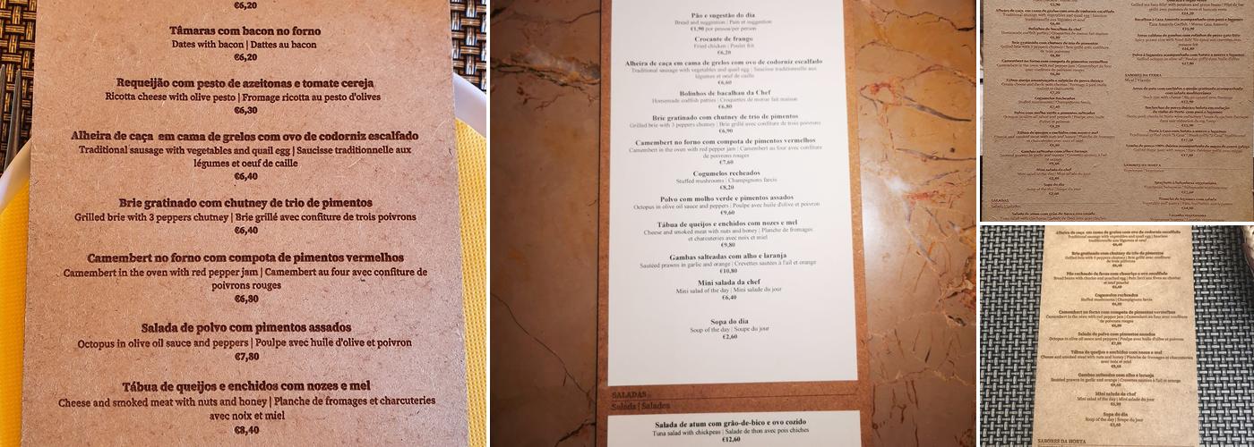 CASA AMARELA Menu