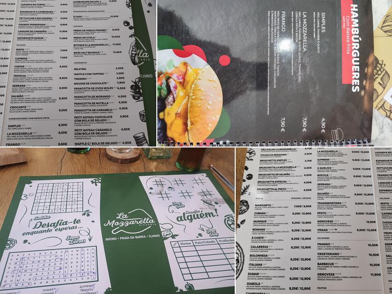 La Mozzarella Ílhavo Menu