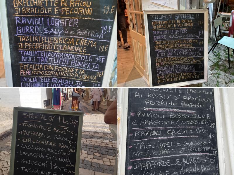 Pomò - la pasta italiana Menu