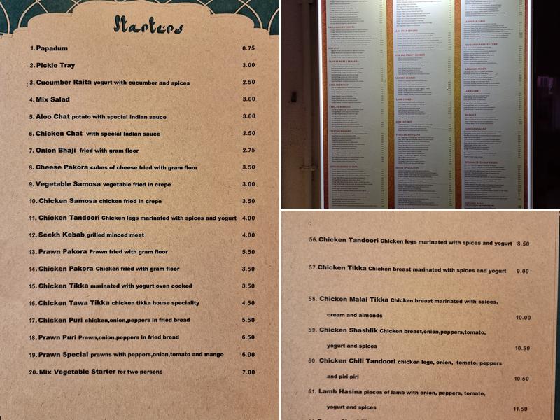 Shalimar Menu