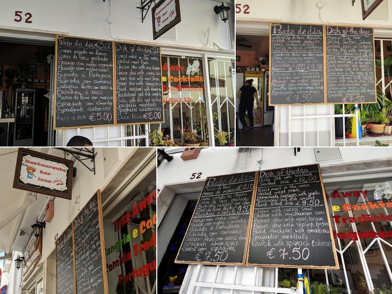 Restaurante Bar Inna Menu