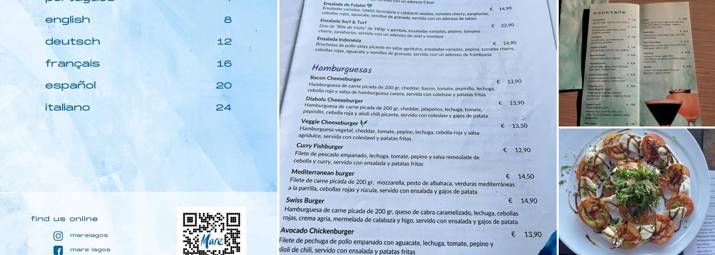 Marè (Maré) Menu