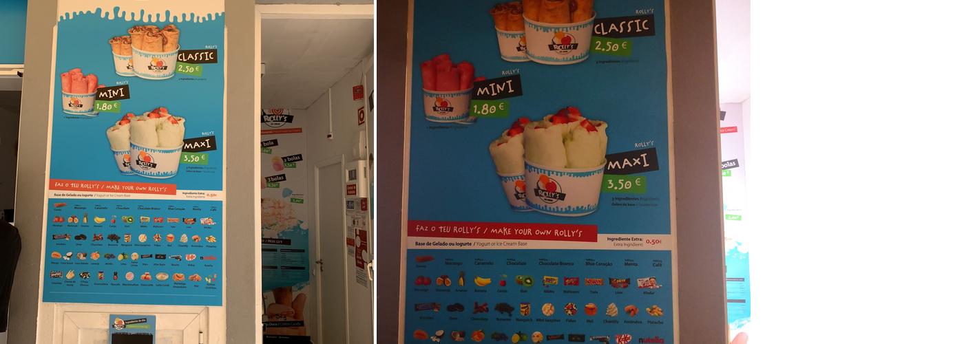 Rollys Ice Cream Menu