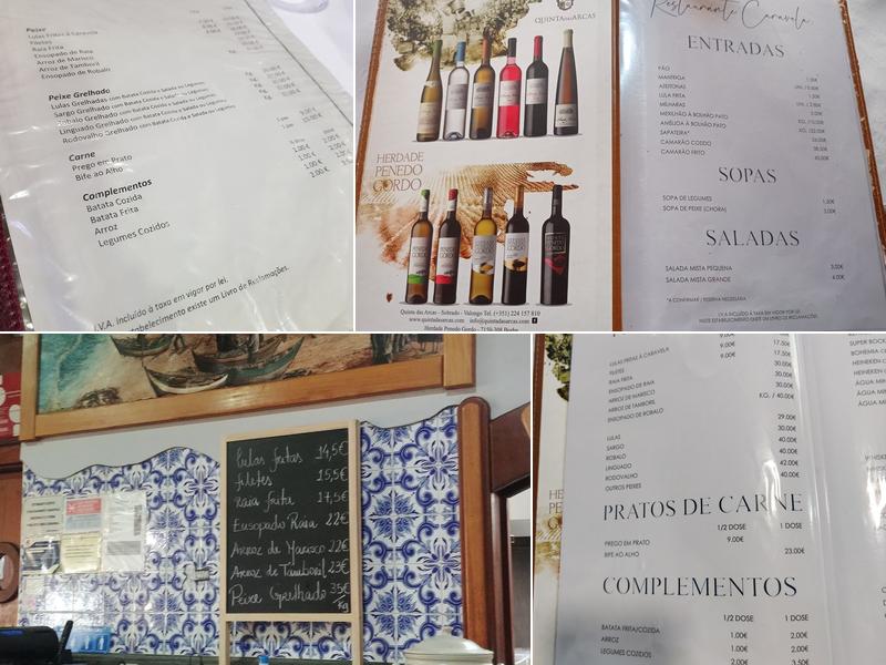 Restaurante caravela Menu