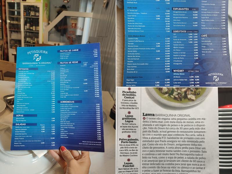 A Barraquinha Original - Restaurante Menu