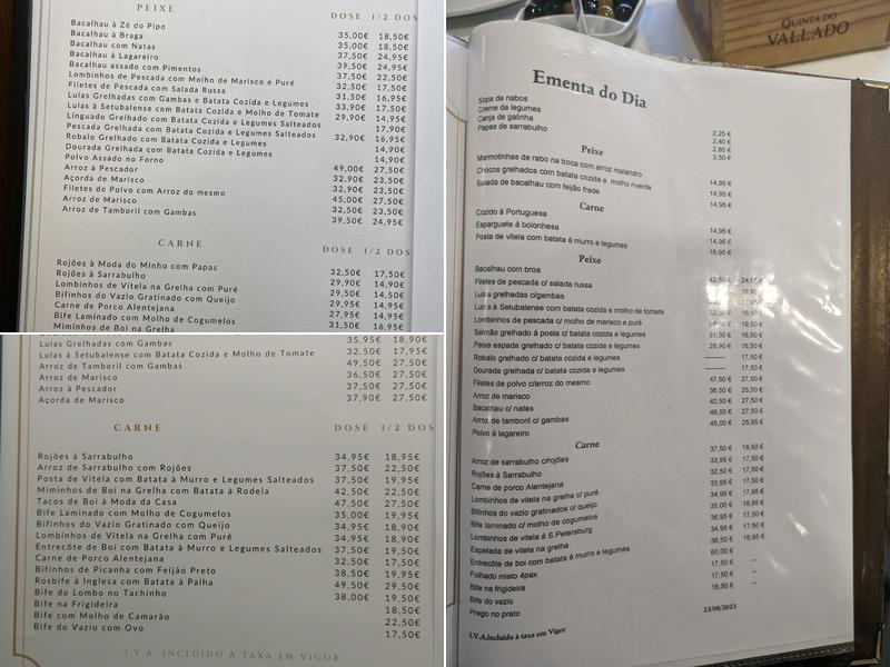 O Sarrabulho Menu