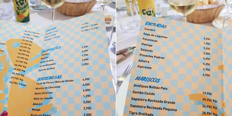 Jácome Menu
