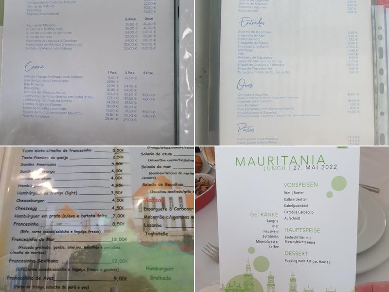 Mauritânia Grill Menu