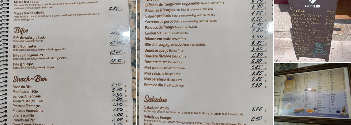 Tentação da praia Menu