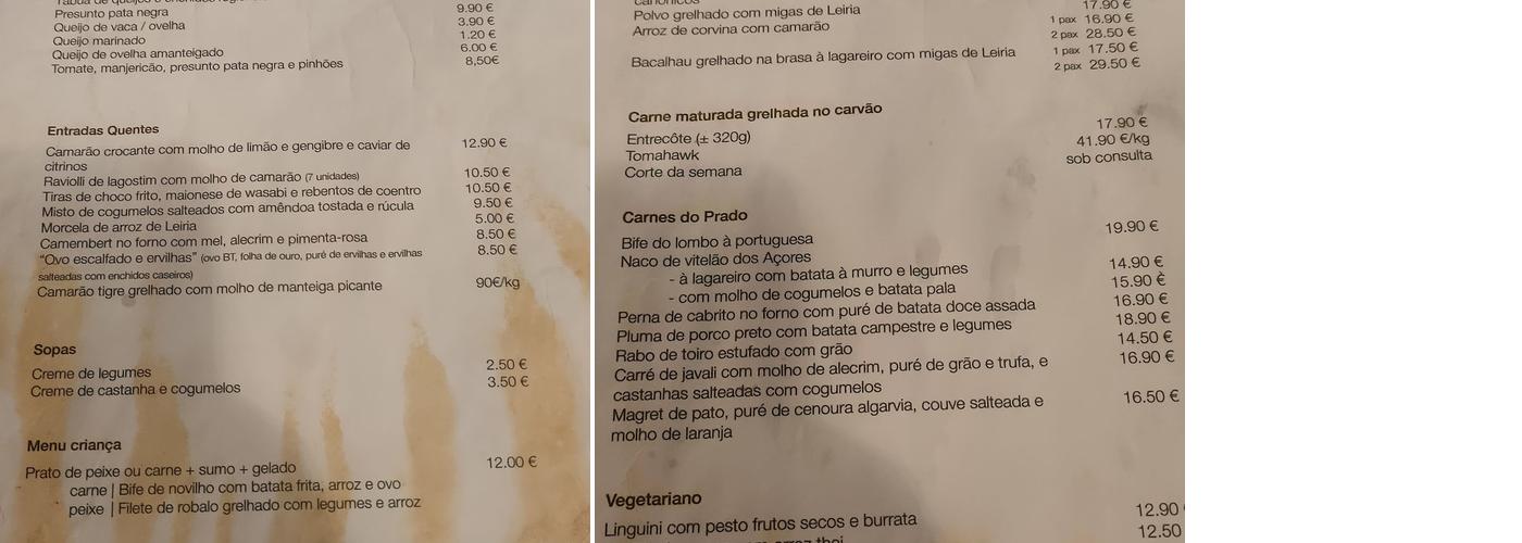Muralhas Menu