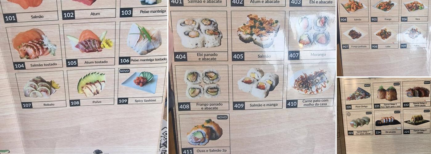 Restaurante Japonês - GINKGO Menu