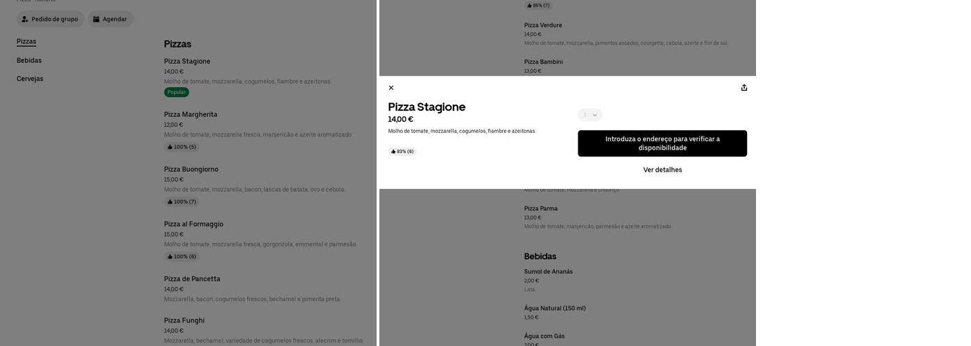 PIZARISTA Menu