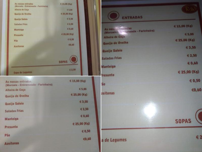 Restaurante O Maneta Menu