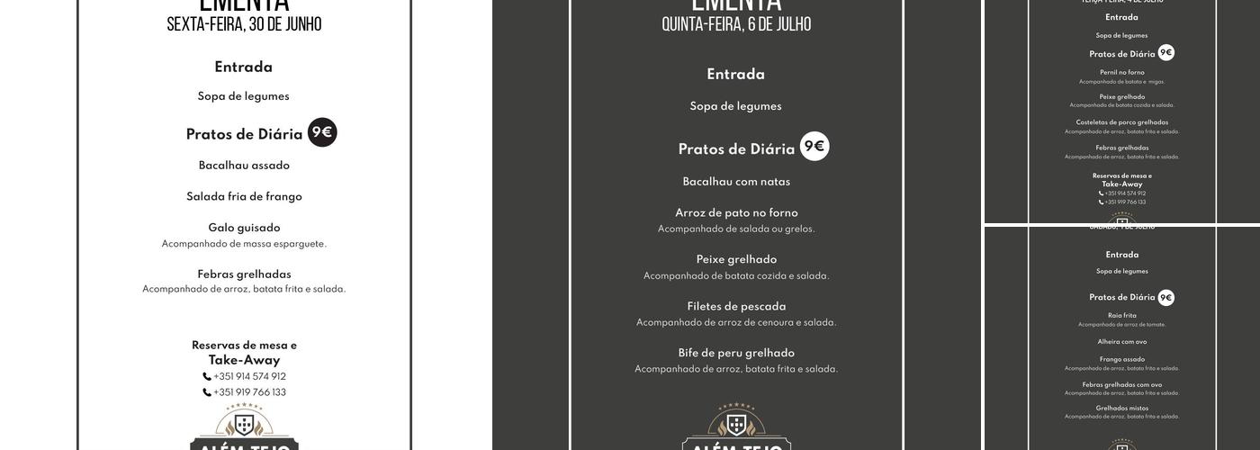 Além-Tejo Menu