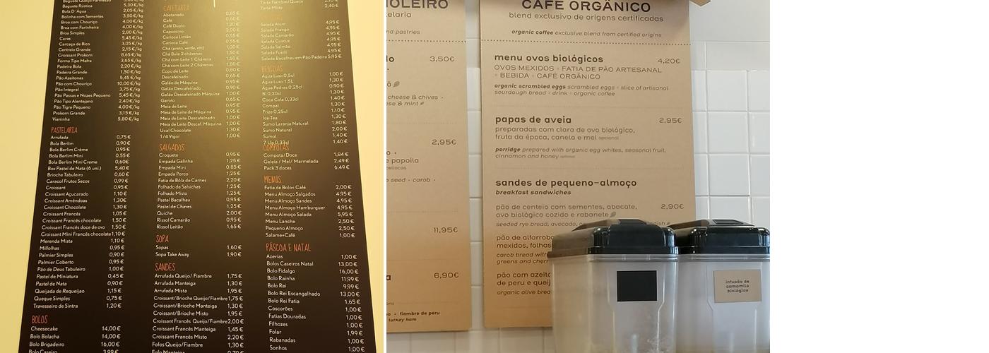 A Padaria Portuguesa Menu