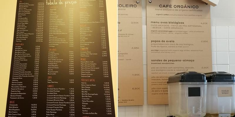 A Padaria Portuguesa Menu