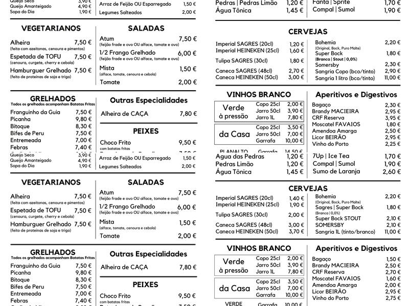 O Brasinhas (Miraflores) Menu