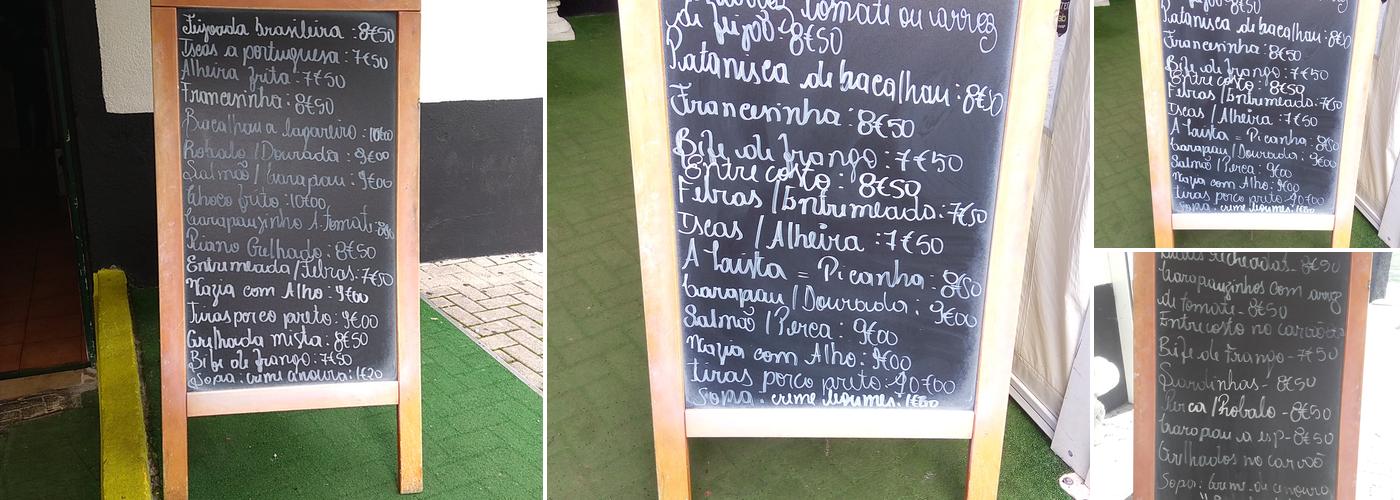Adega Típica Menu